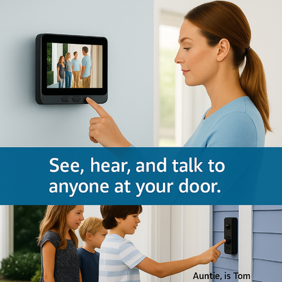 Security Video Doorbell Camera Bundle, Smart Security Camera with Night Vision, Motion Detection